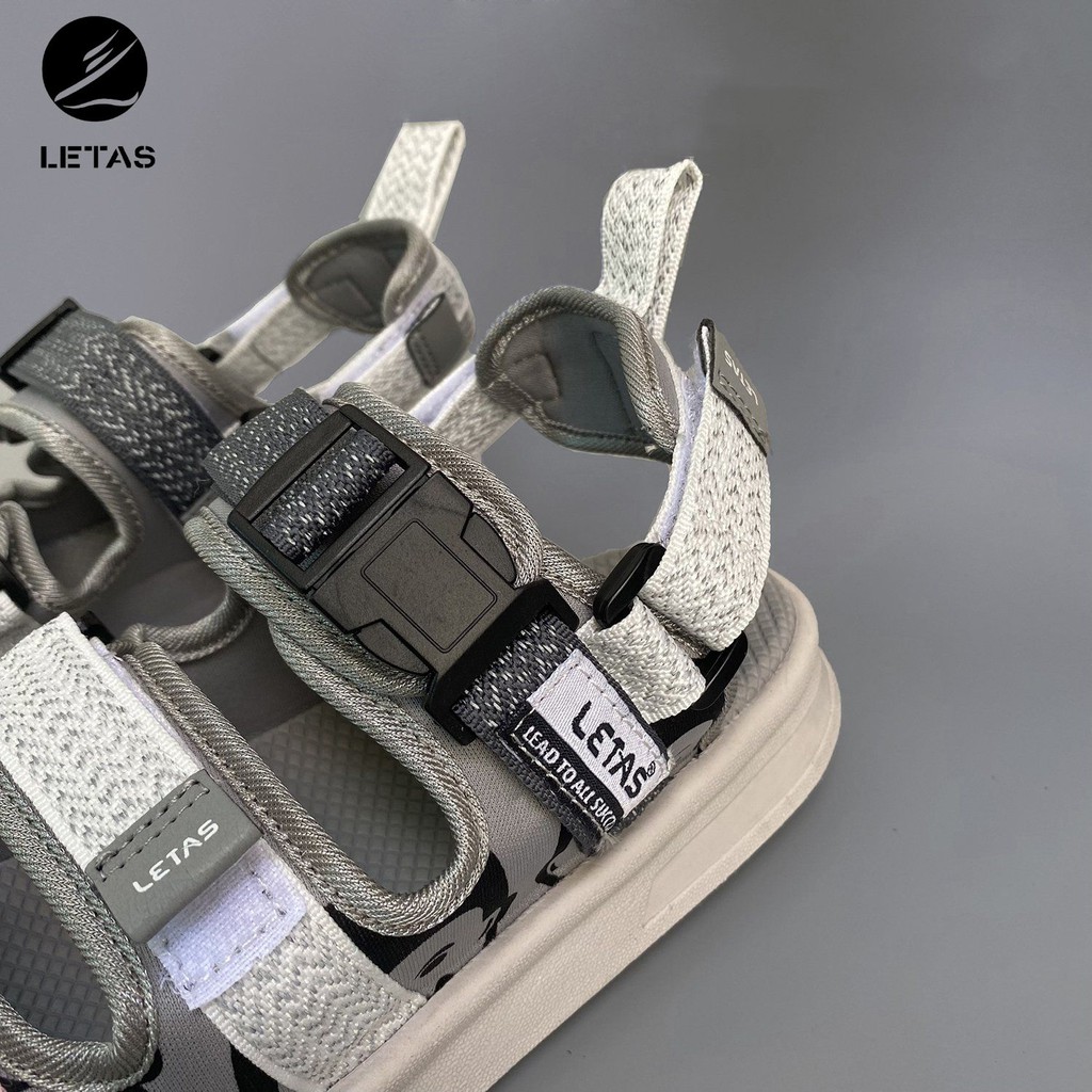 Sandal Nữ Phản Quang Letas D714 Trắng Hồng Ghi