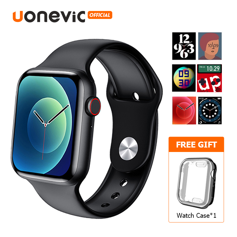 Đồng Hồ Thông Minh Uonevic Mới Nhất Series 6 PRO Toàn Màn Hình Cuộc Gọi Hiển Thị Không Thấm Nước Thông Báo Tin Nhắn Theo Dõi Sức Khỏe Huyết Áp Nhịp Tim Nhắc Nhở Vận Động Cho Nữ Nam Tương Thích Android IOS