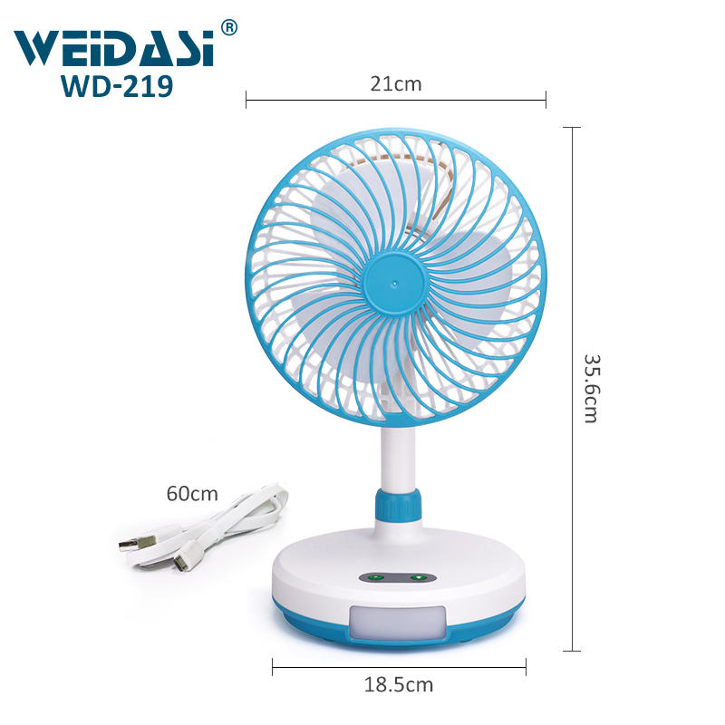 Quạt Mini Sạc Tích Điện WEIDASI WD-219