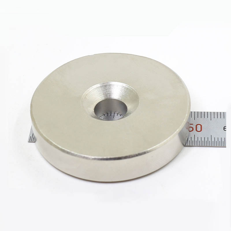 Nam châm đất hiếm 50x10mm lỗ 10mm từ tính mạnh