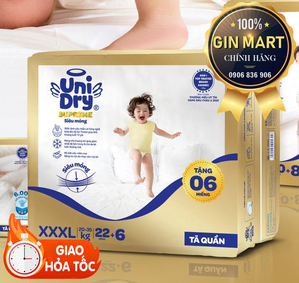 TÃ QUẦN UNIDRY XXXL22+6 MIẾNG/ Babylove XXXL33+2/ 4XL/ 5XL