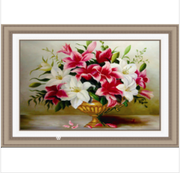 Tranh đính đá abc 3d bình hoa tươi thắm 6152 , yn5236 kt:73x55cm