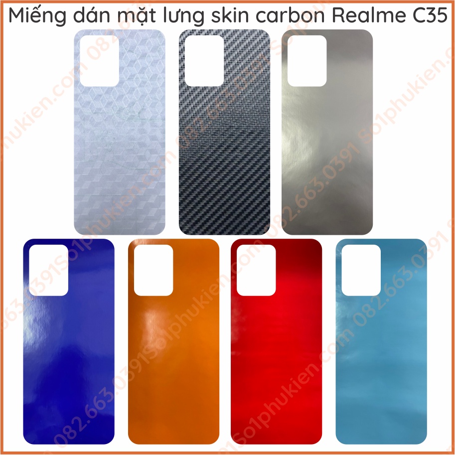Miếng dán mặt lưng skin carbon Realme c35 / Narzo 50A Prime
