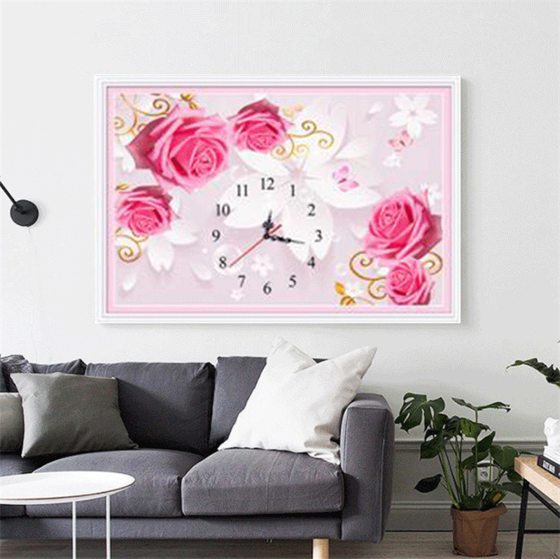 Tranh đính đá tự làm - Tranh đính đá Hoa hồng tuyệt đẹp đính full 60*40cm – tự đính