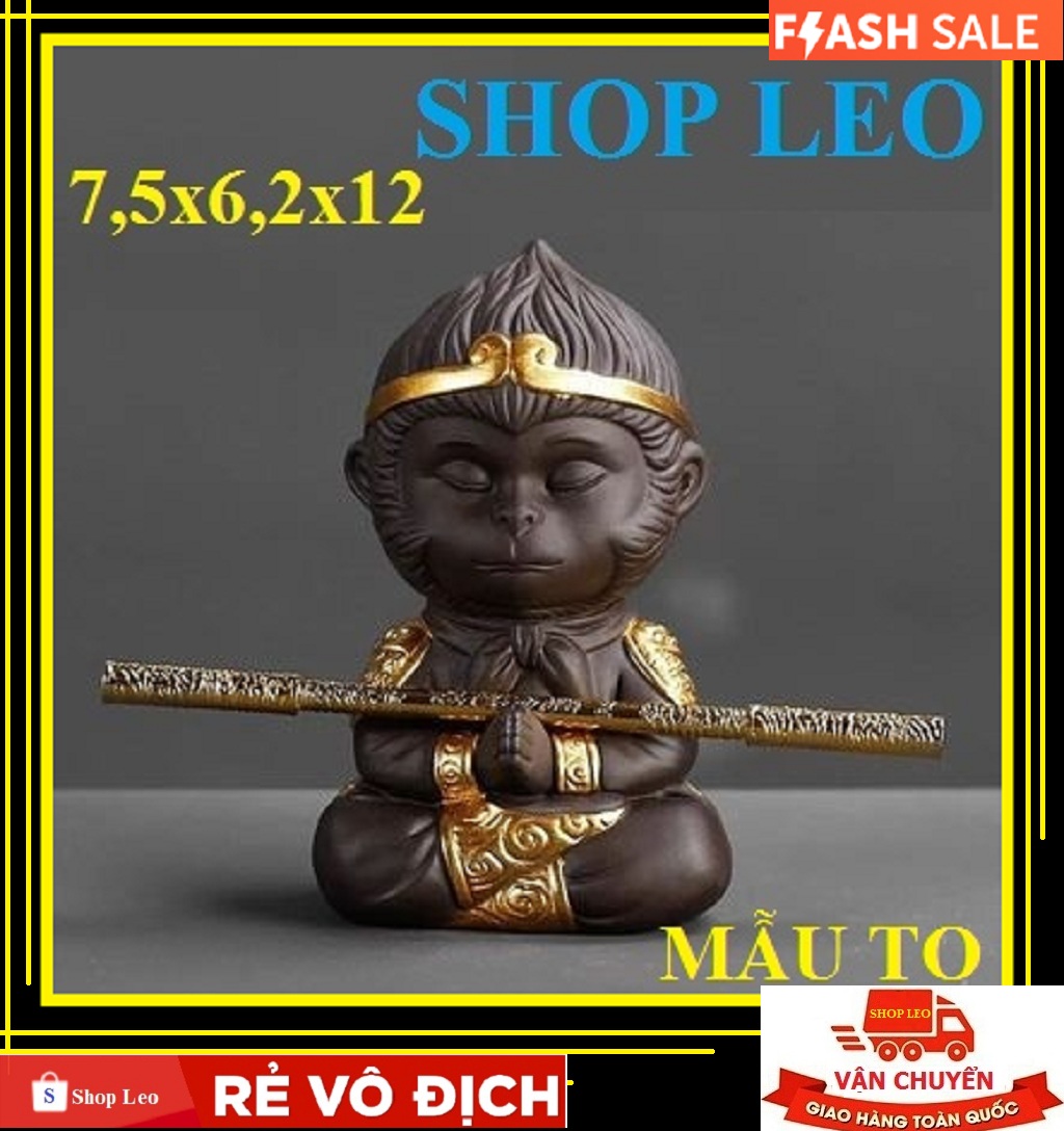 [Hoàn Tiền 10%]Tượng Tôn ngộ không chắp tay + gậy (mẫu lớn)