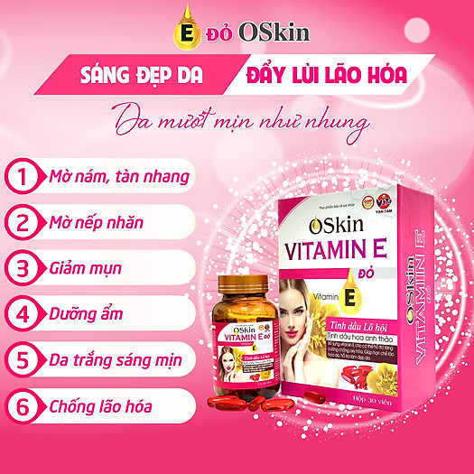 Vitamin E đỏ Oskin Hộp 30 viên