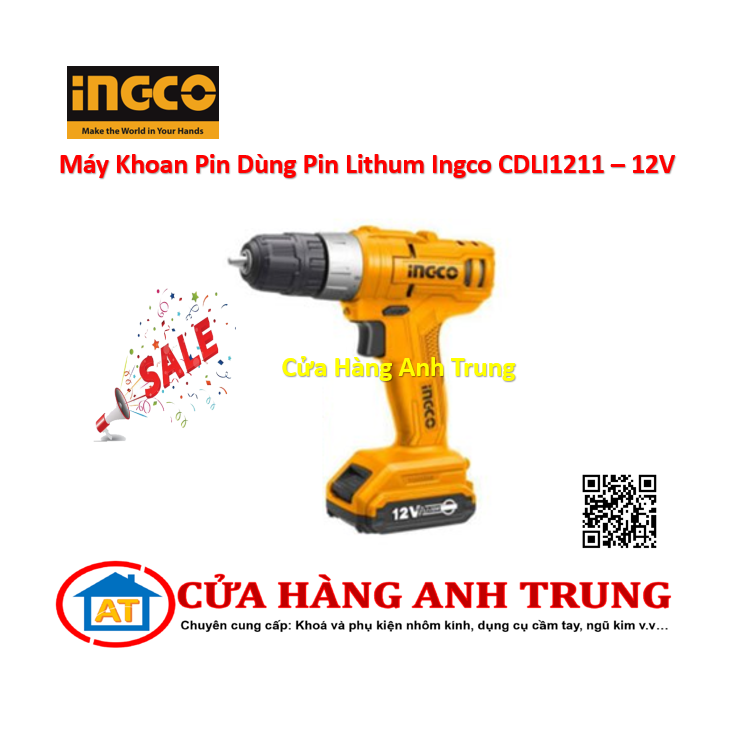 Máy Khoan Pin Dùng Pin Lithum Ingco CDLI1211 - 12V