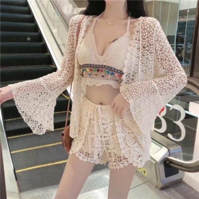 Set bikini len đính hạt đủ màu