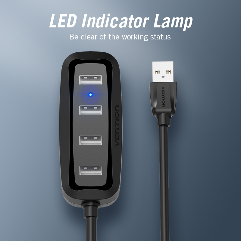 Vention HUB chia USB 4 cổng Adapter USB Splitter with LED Indicator USB Hub for PC Computer Tablet Hub Multi USB Hab 2.0