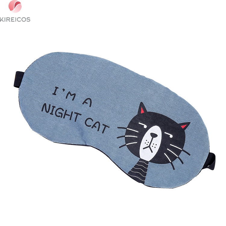 [HCM]Bịt Mắt Ngủ Miếng Che Mắt Ngủ Night Cat Có Túi Gel - kireicos