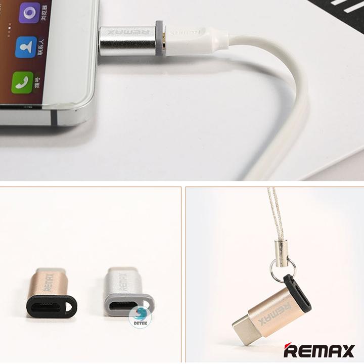 Đầu chuyển từ MicroUsb sang Type C Remax RA-USB1 (Bạc)