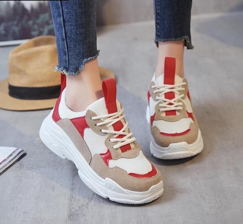 GIÀY THỂ THAO ULZZANG MÀU ĐỎ NÂU SIÊU ĐẸP giá rẻ