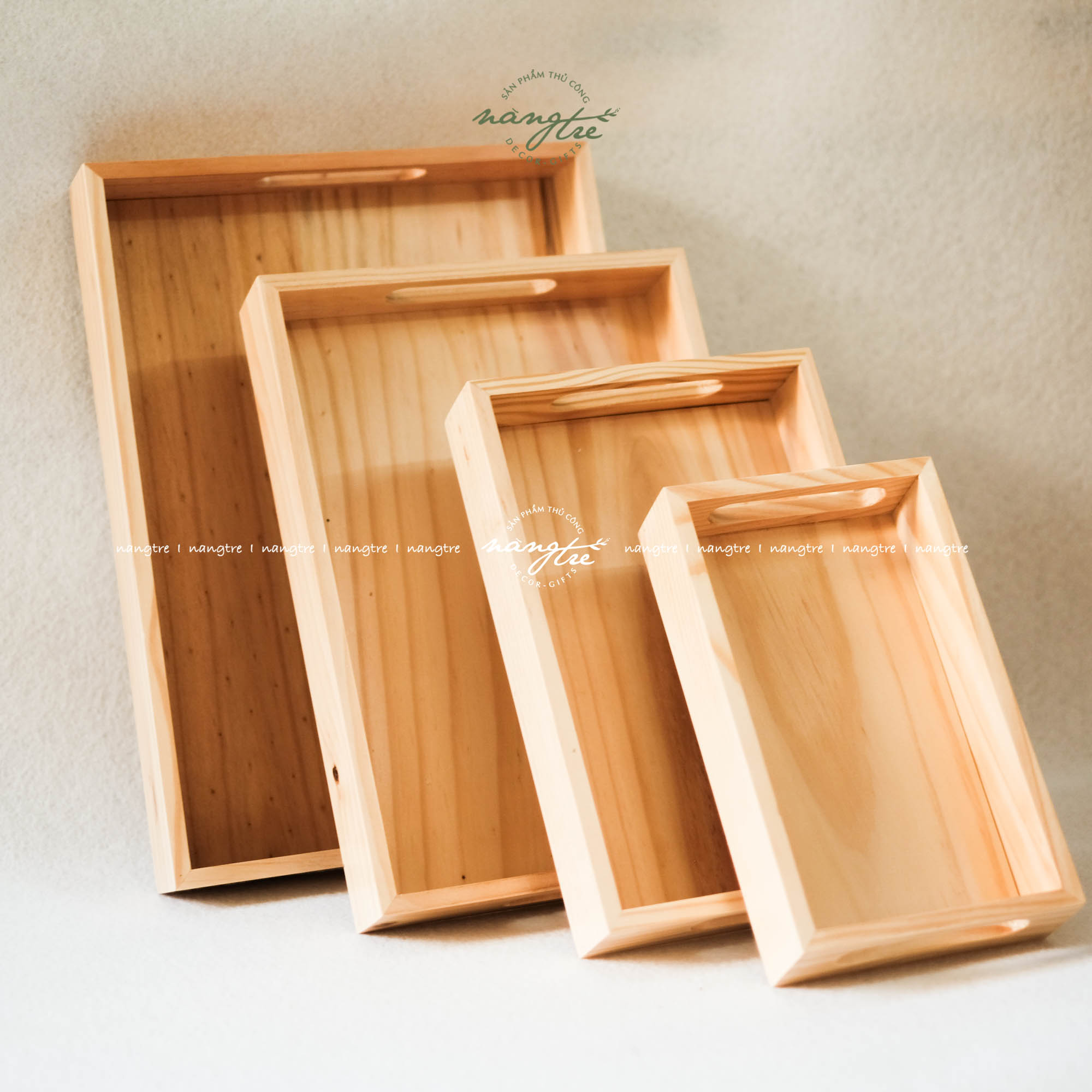 Khay gỗ đựng bánh, trà - Khay gỗ decor