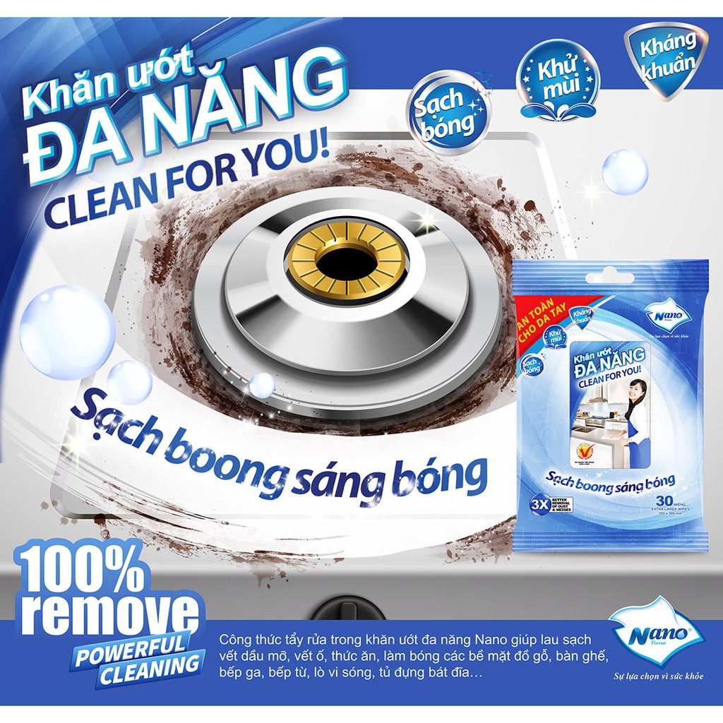 Khăn Ướt Đa Năng Nano - Gói 30 Miếng
