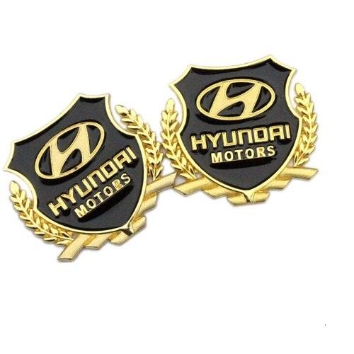BỘ 2 Huy hiệu logo bông lúa cho ô tô Huyndai