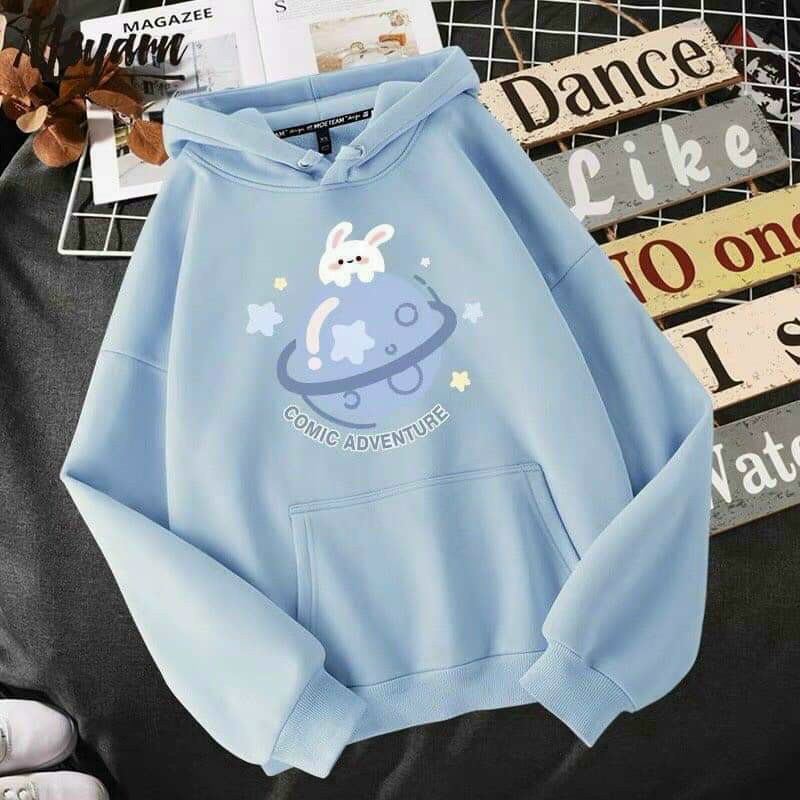 ÁO SWEATER NAM/ NỮ IN CHÚ THỎ CUNG TRĂNG FORM RỘNG TAY PHỒNG SIÊU XINH DÀNH CHO TUỔI TEEN