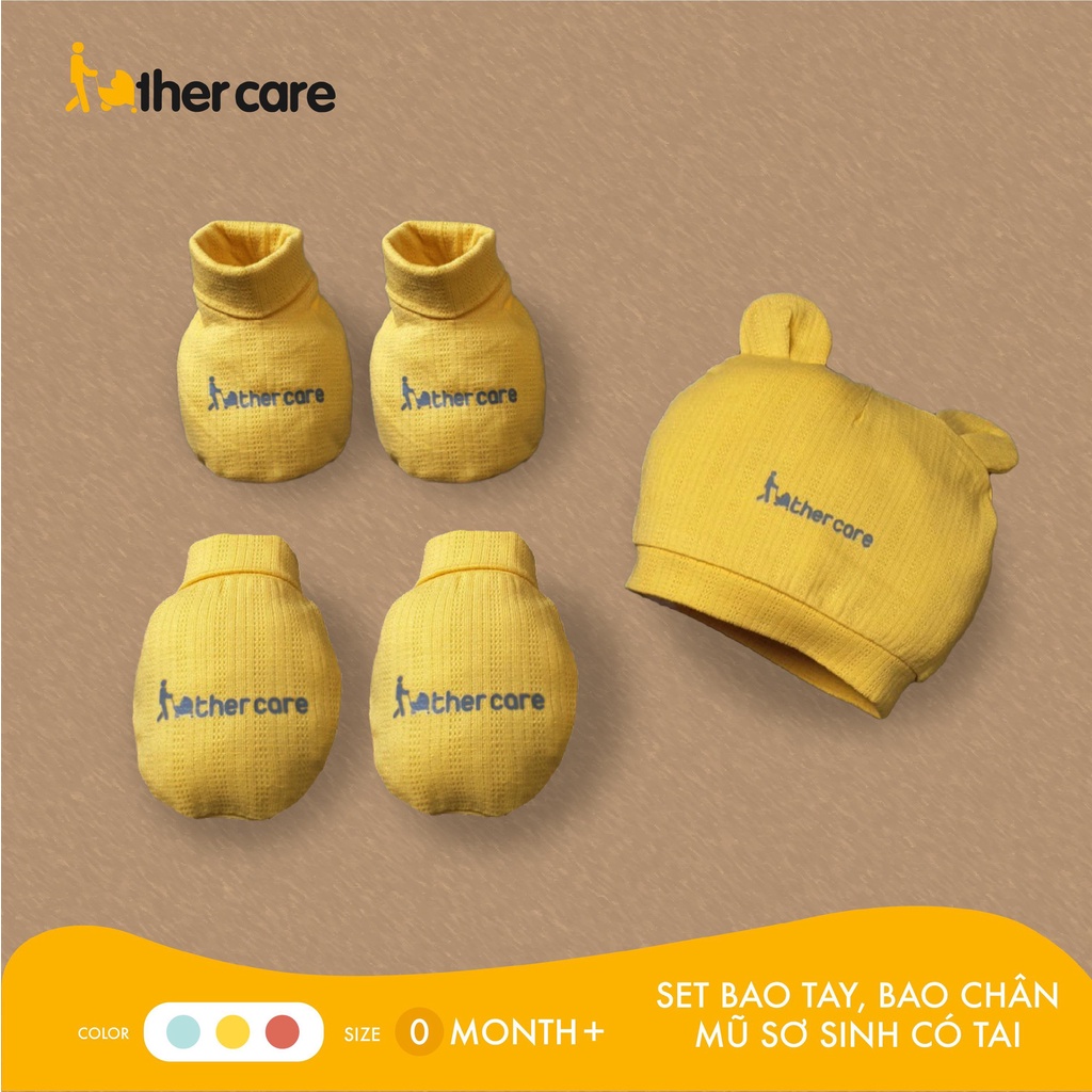 Set 2C Mũ Cotton Sơ Sinh Tai Gấu