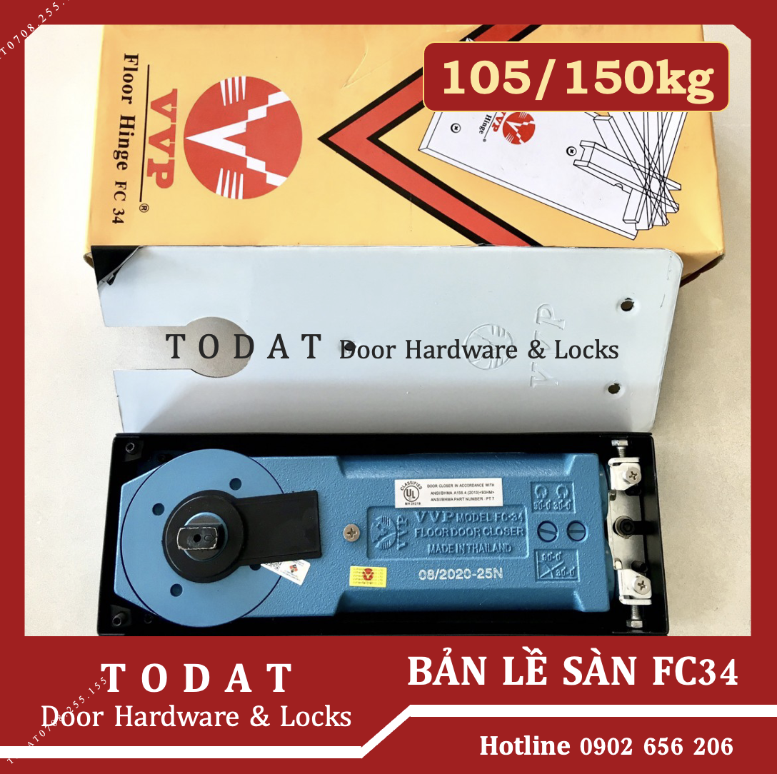 Bản lề sàn thuỷ lực oem vvp fc34 - 20/25n - bản lề cửa kính cường lực vvp