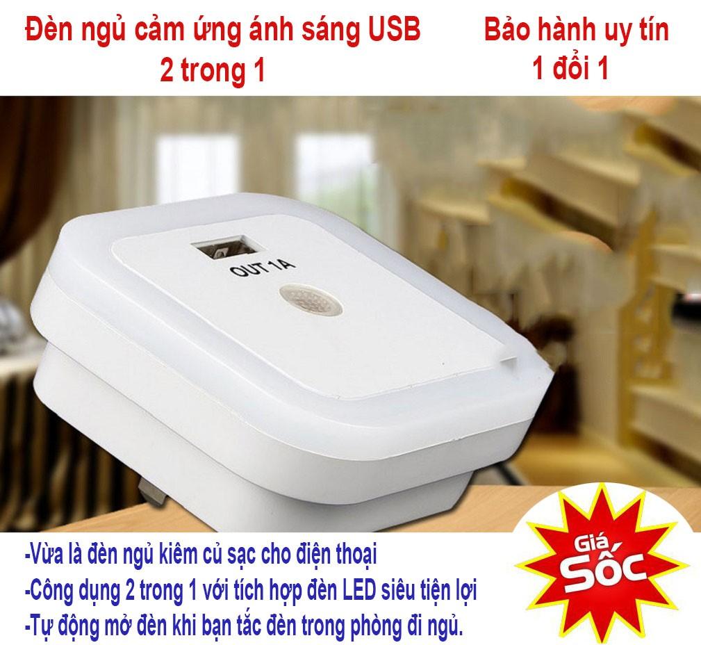 Den ngu tphcm - Đèn ngủ cảm ứng thông minh Đèn ngủ cảm ứng ánh sáng USB 2 trong 1 hàng hiệu cao cấp , nhỏ gọn, tiện lợi, giá rẻ, hấp dẫn  - BH  1 ĐỔI 1.