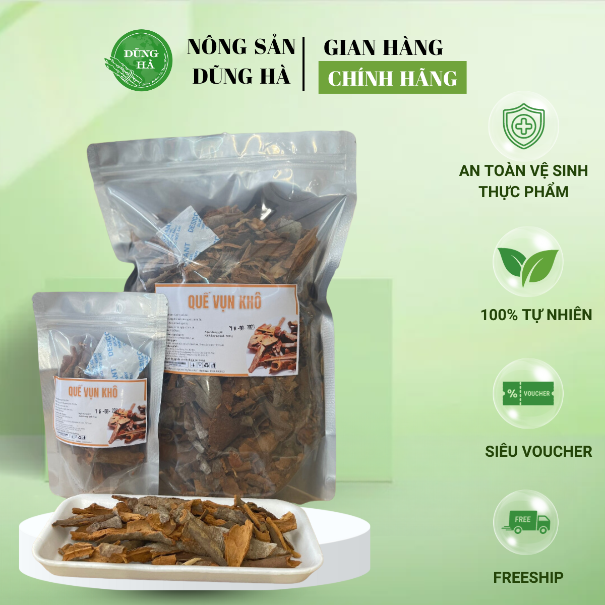 Quế thanh vụn khô thơm nguyên chất 100% gói 50g