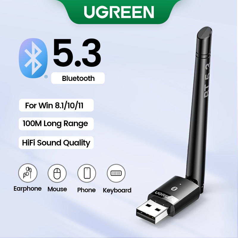 UGREEN Bluetooth 5.3 Car Receiver Adapter USBA Jacks for Car Speakers