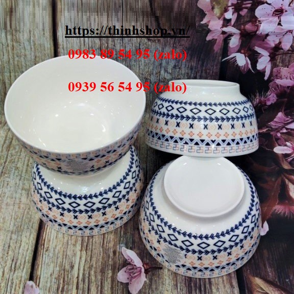 tô sứ hoa văn thổ cẩm - tô sứ 16cm