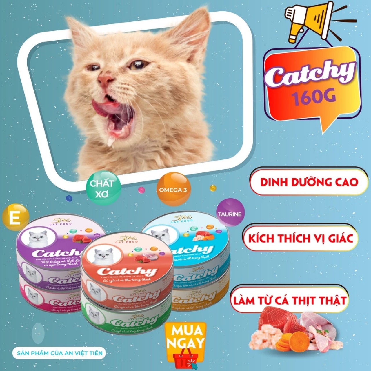 Pate mèo thơm ngon 5plus Catchy 160g