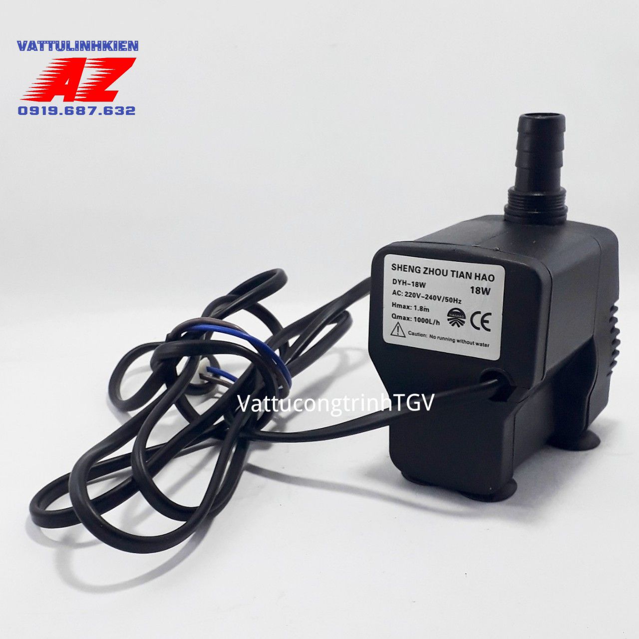 Bơm chìm mini 220V - 18W  cho bể cá, quạt hơi nước