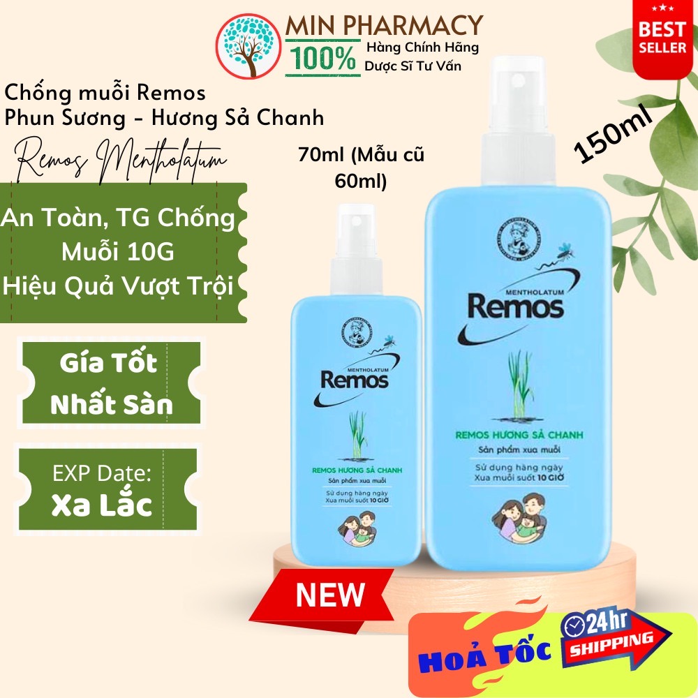 [HCM]XỊT CHỐNG MUỖI REMOS MENTHOLATUM- HƯƠNG SẢ CHANH- Minpharmacy