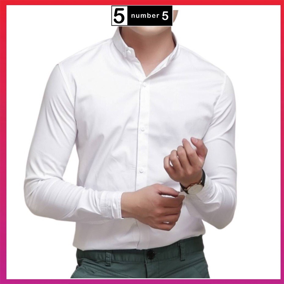 Áo Sơ Mi Nam Văn Phòng Dài Tay Vải Cotton Lụa Trơn Mát ATS