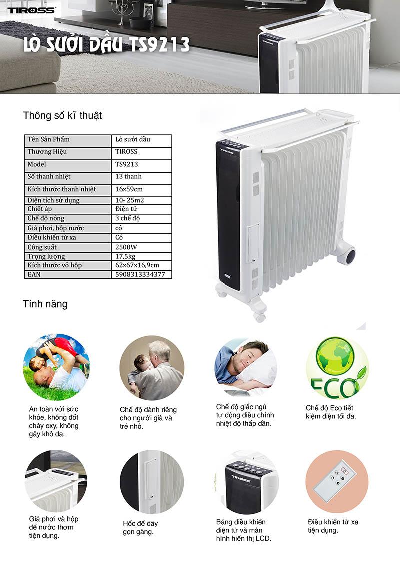 Lò Sưởi Dầu TS9213