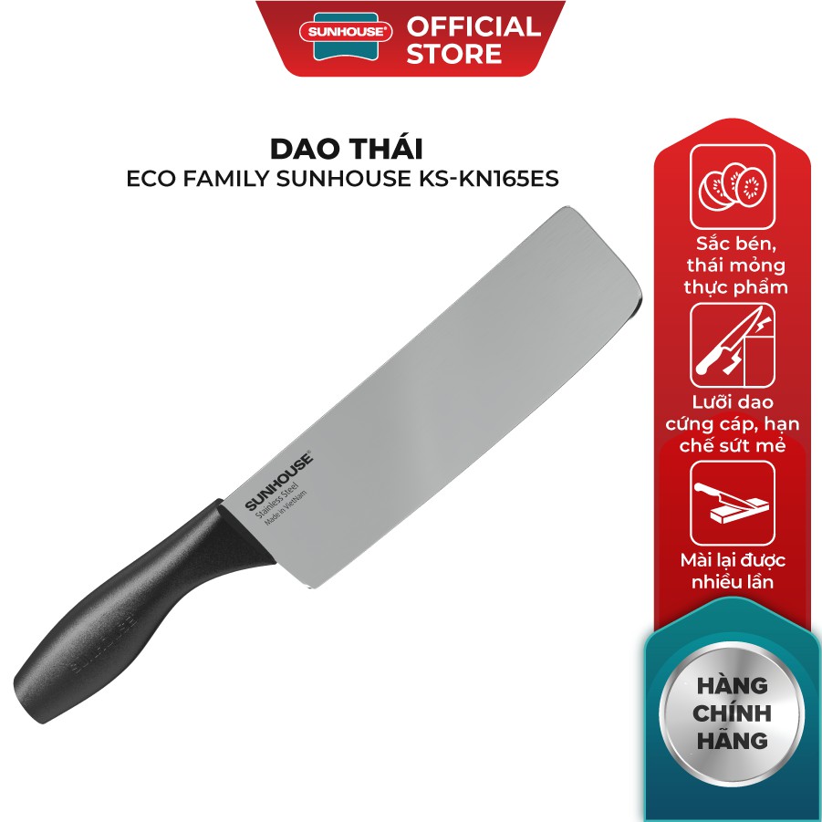BÁO GIÁ Dao Làm Bếp Đa Năng Eco Family Sunhouse Ks-kn165ek | Shopee Lazada Sendo Tiki mới nhất 40 Dao thái Eco Family Sunhouse KS-KN165ES