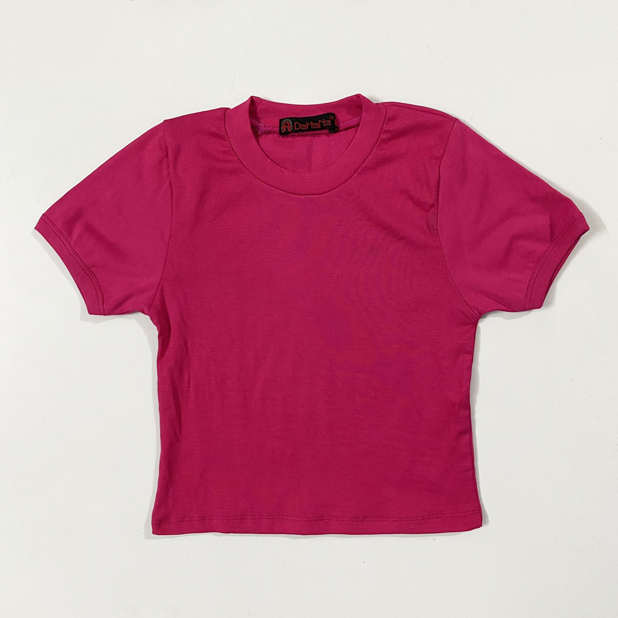 Áo croptop thun cao cấp - áo kiểu nữ cổ tròn tay ngắn trơn basic