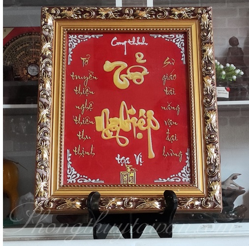 Bài vị Tổ Nghiệp (tiếng việt/tiếng hán)/Tiên Sư/Tam Vị Thánh Tổ 31*38cm c(liễng thờ tổ sư) - thờ cúng