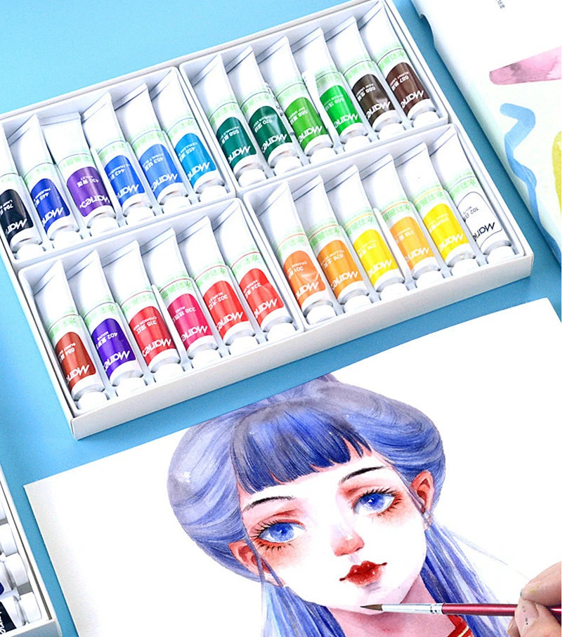 Màu nước Maries dạng tuýp 12ml (set 12/18/24/36 màu) Water color
