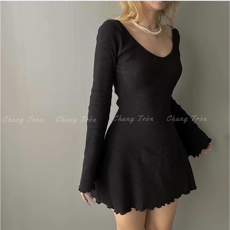 Đầm Gân Xoè Bigsize - Chang tròn