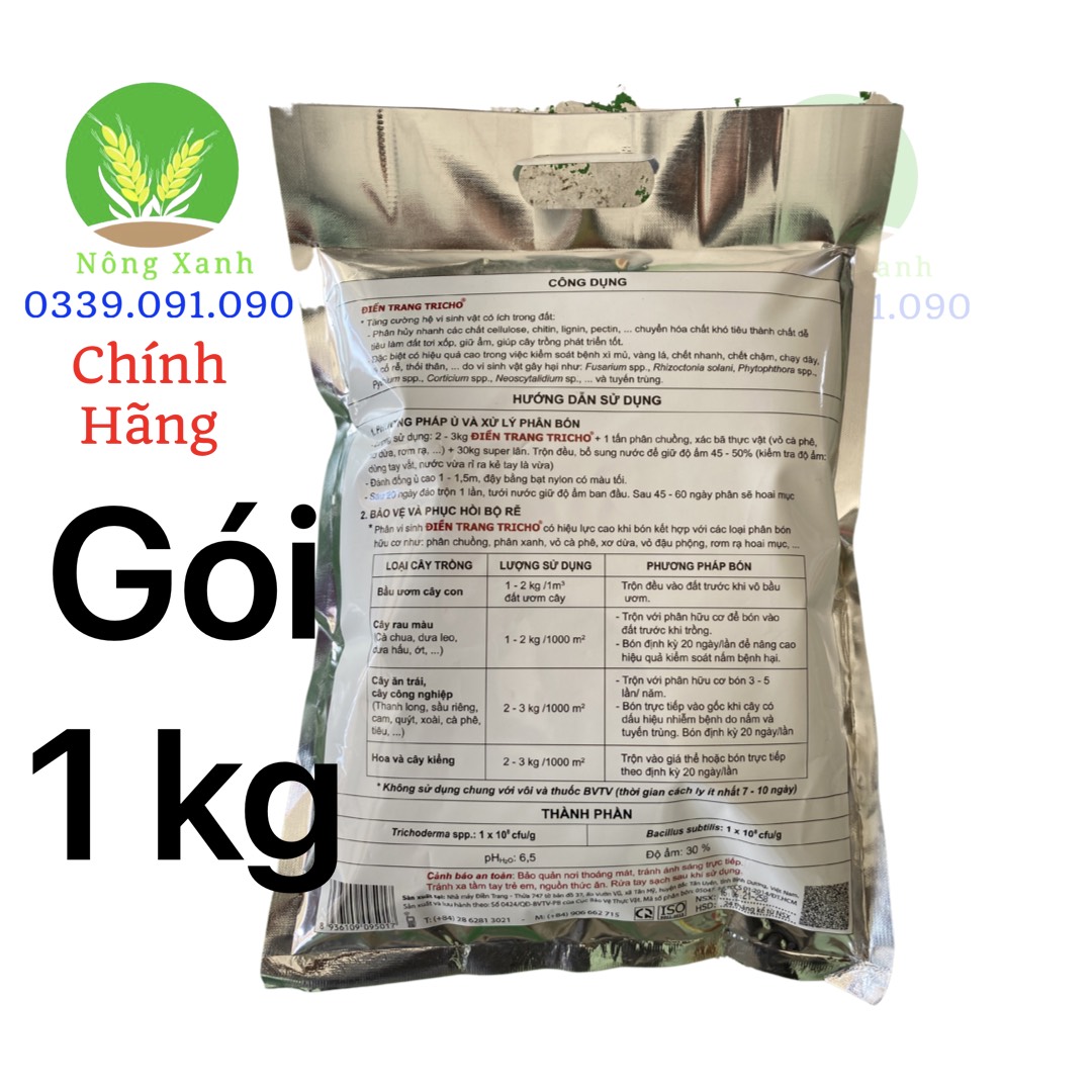 GÓI 1 KG - PHÂN VI SINH TRICHODERMA Thành Phần trichoderma 10^8