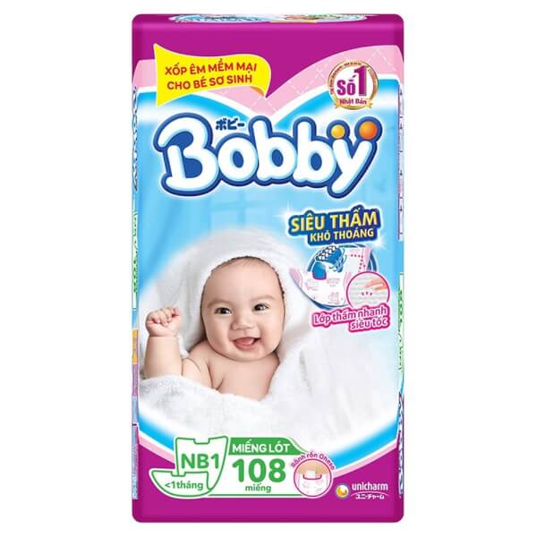 [Siêu thị WinMart] - Miếng lót newborn1 Bobby  108 miếng