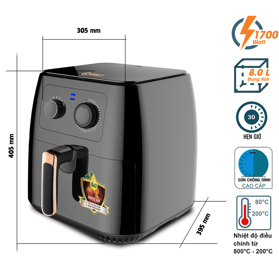Nồi Chiên Không Dầu COMET CM6856 (8L)