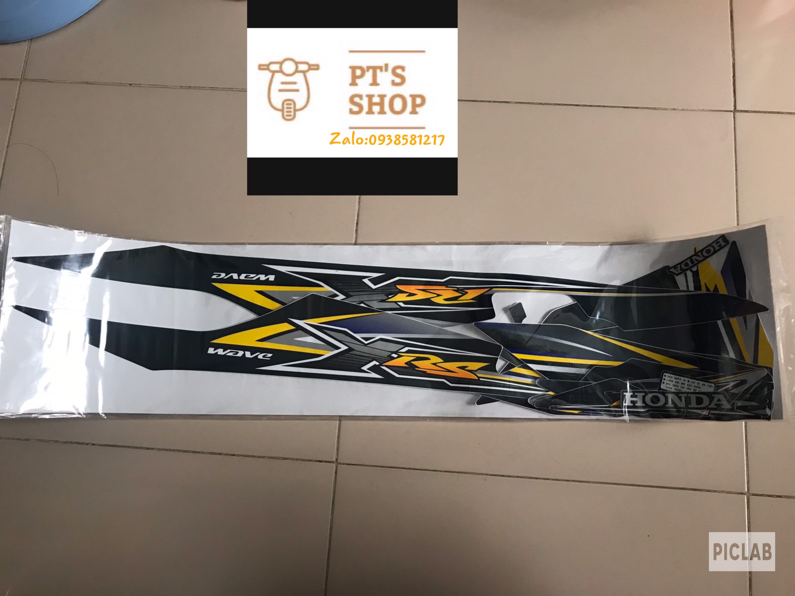 [HCM]TRỌN BỘ TEM DÀNH CHO XE WAVE RS MÀU ĐEN VÀNG