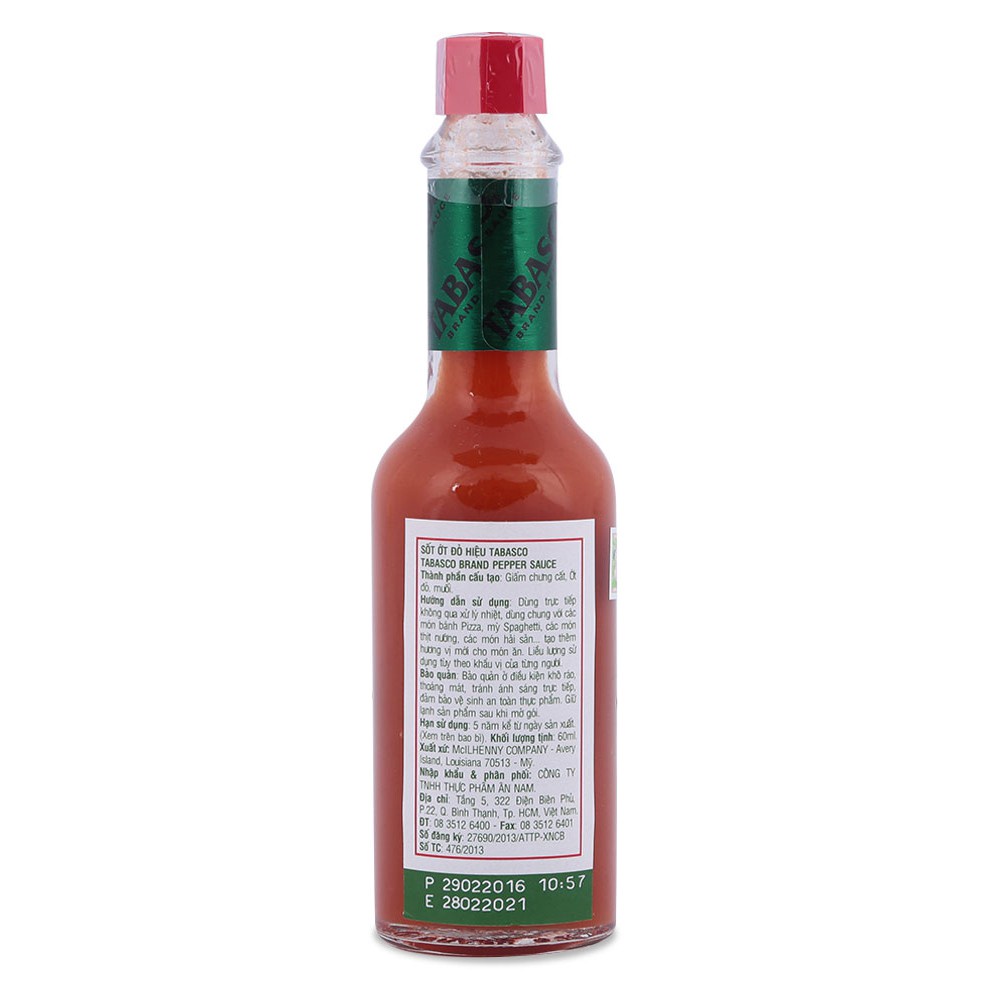 Sốt ớt đỏ Tabasco của Mỹ 60ml -Tabasco sauce 60ml