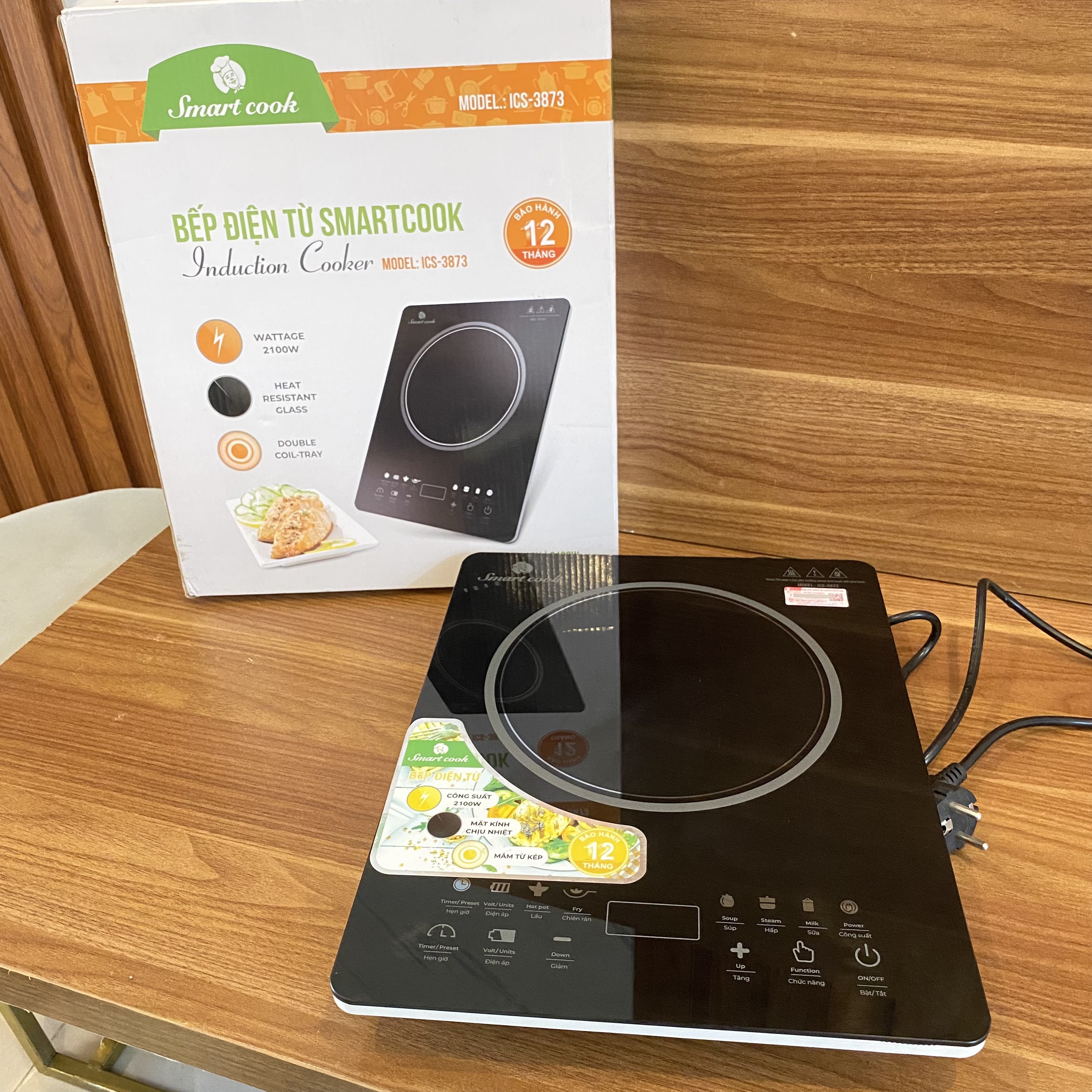 Bếp điện từ Smartcook ICS-3873 ( Điện áp 220V - Công suất 2.100W - BH 12 tháng)
