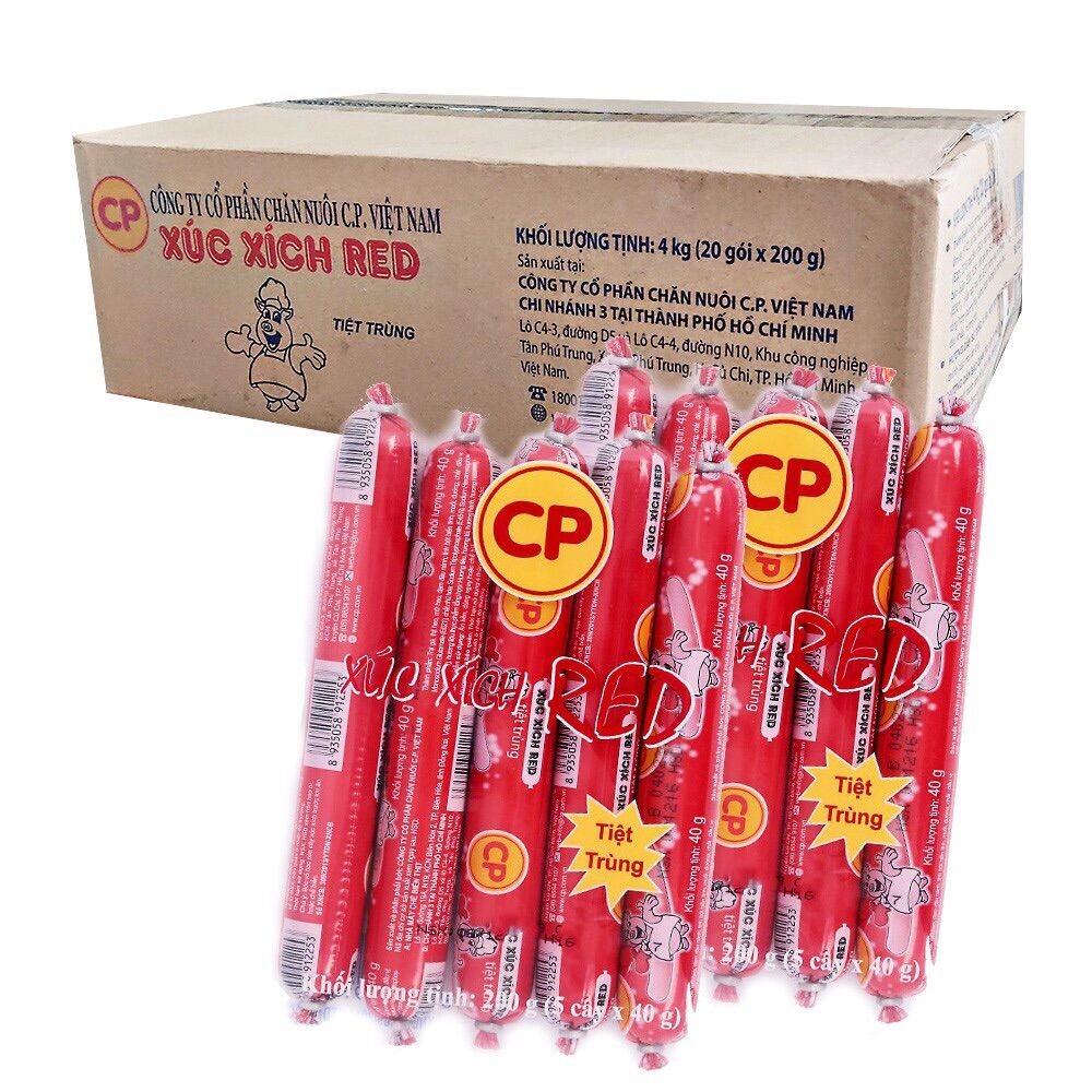 Gói xúc xích cp red - heo và bò 200g