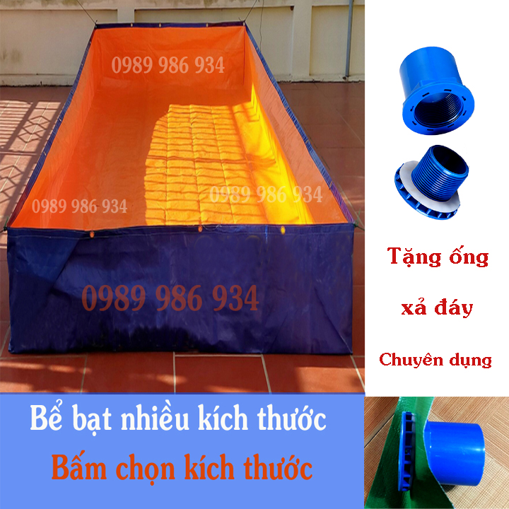Bể bạt nuôi lươn ốc ếch cá kích thước 4m x 2m x 1m