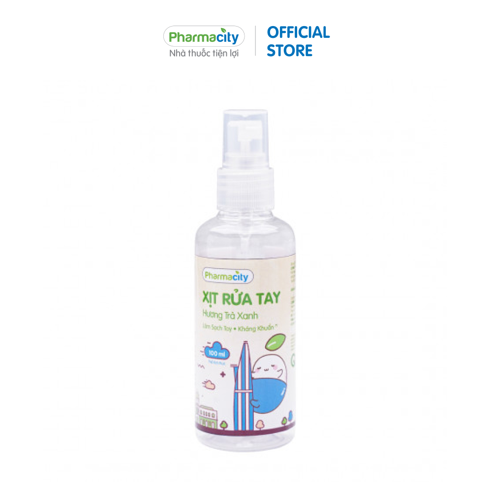 Xịt rửa tay khô hương trà xanh Pharmacity
