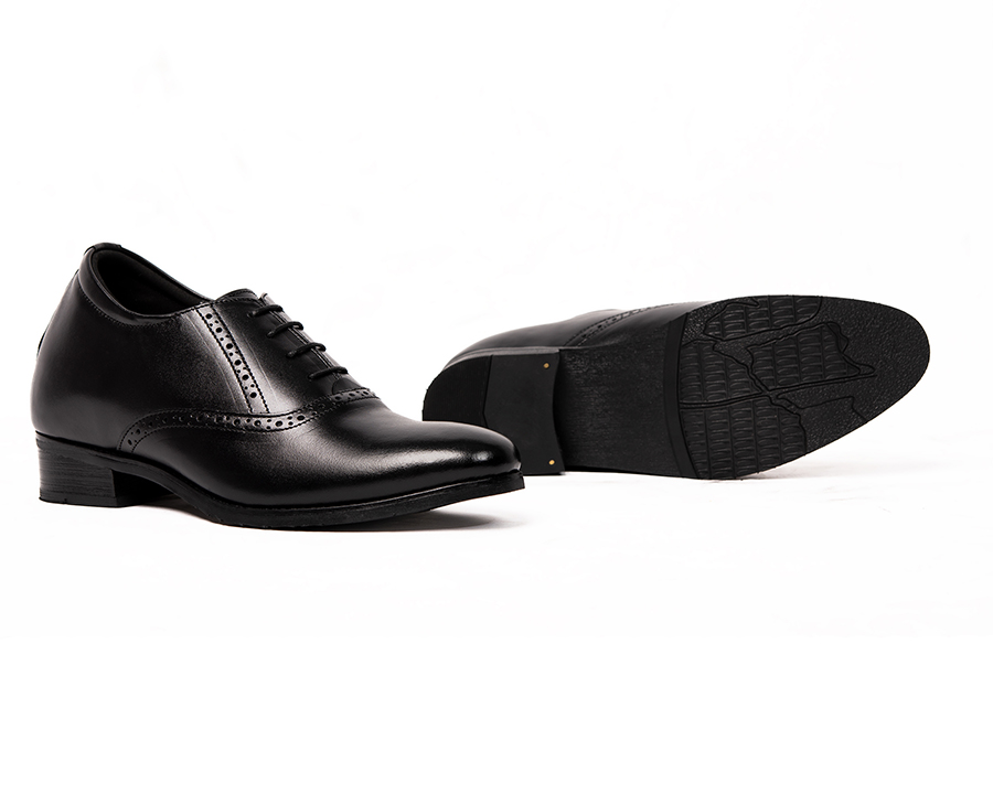 [8cm] shoes height increasing Men T & check S1034 Black
