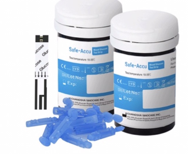 (GIAO NHANH 30 PHUT) Que thử đường huyết SAFE ACCU ( 50 que + 50 kim)