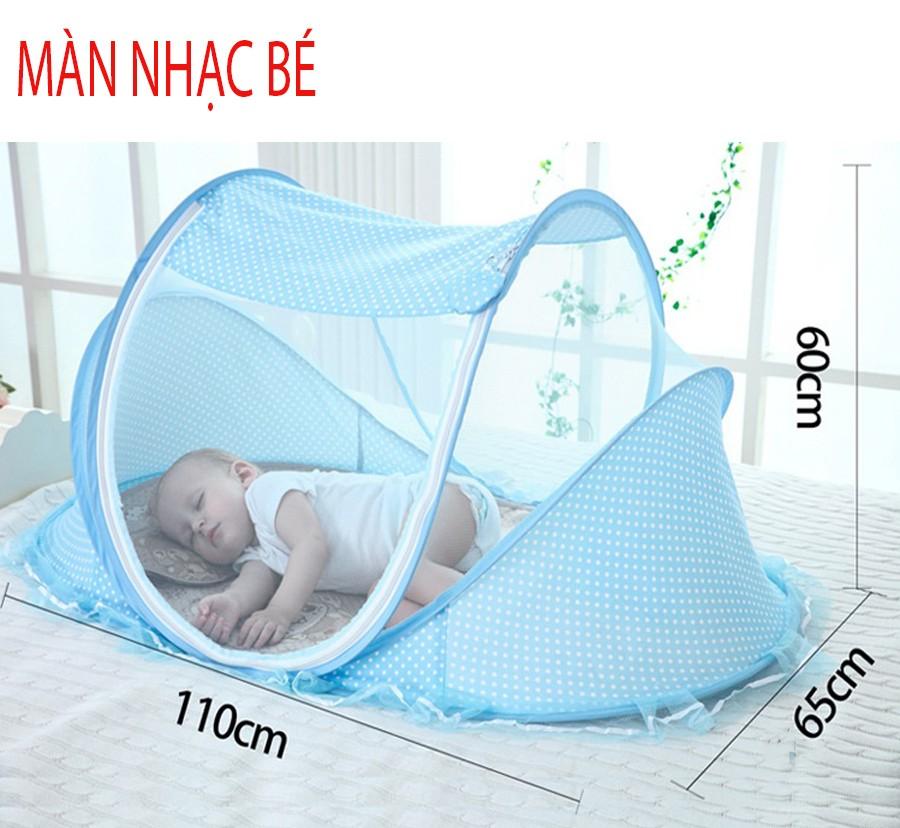 Mùng Chụp Có Nhạc Cho Bé (Xanh - hồng )