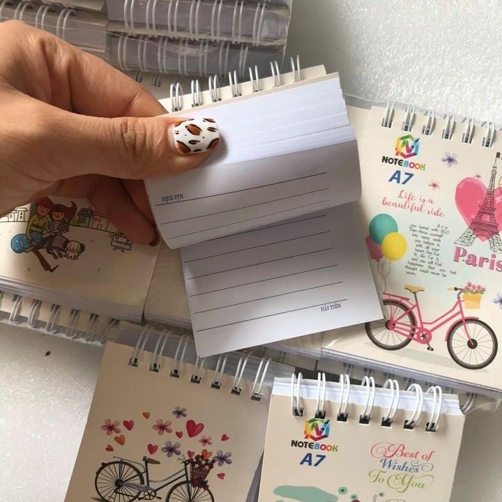 Combo 2 Sổ Lò Xo Sổ Mini Sổ Ghi Chép A7 Tiện Dụng