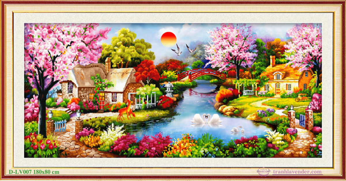 [HCM]Tranh Đính Đá Mùa Xuân Ấm Áp LV007 180 x 80cm